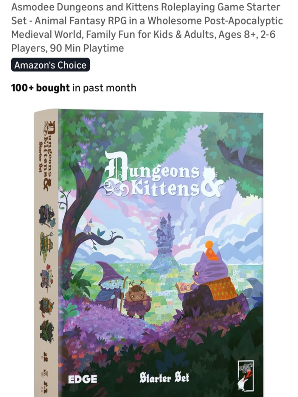 edge Dungeons & Kittens Starter Set – Purple & Green Illustrated Fantasy Box